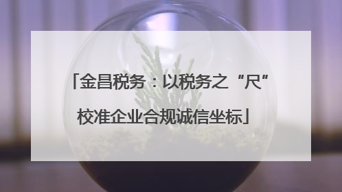 金昌税务：以税务之“尺” 校准企业合规诚信坐标