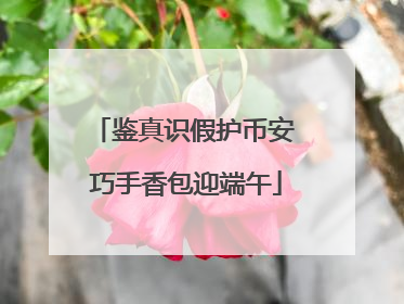 鉴真识假护币安 巧手香包迎端午