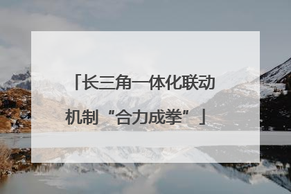长三角一体化联动机制“合力成拳”