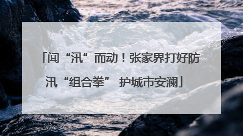 闻“汛”而动！张家界打好防汛“组合拳” 护城市安澜