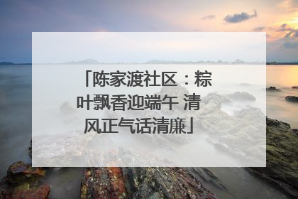 陈家渡社区：粽叶飘香迎端午 清风正气话清廉