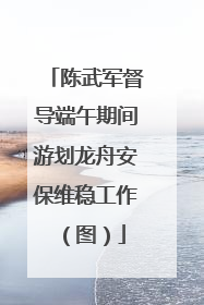 陈武军督导端午期间游划龙舟安保维稳工作（图）