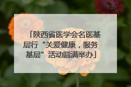 陕西省医学会名医基层行“关爱健康，服务基层”活动圆满举办