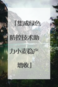集成绿色防控技术助力小麦稳产增收