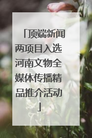 顶端新闻两项目入选河南文物全媒体传播精品推介活动