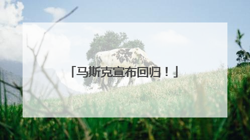 马斯克宣布回归！