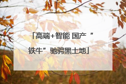 高端+智能 国产“铁牛”驰骋黑土地