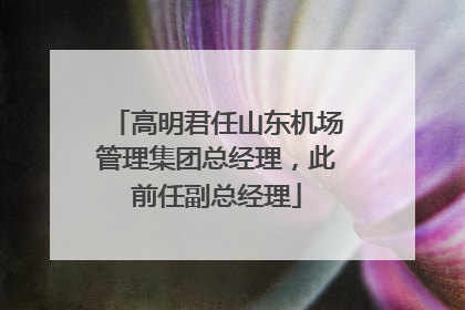 高明君任山东机场管理集团总经理，此前任副总经理