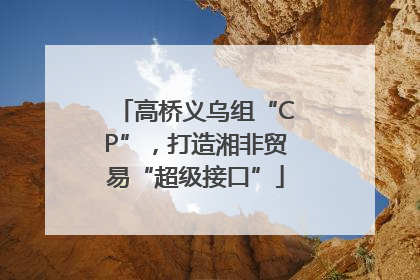 高桥义乌组“CP”，打造湘非贸易“超级接口”