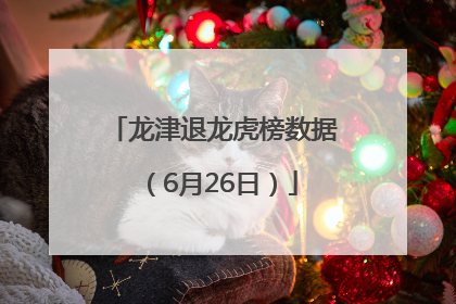龙津退龙虎榜数据（6月26日）