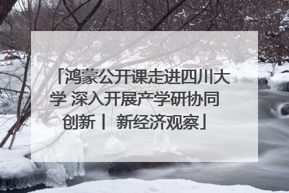 鸿蒙公开课走进四川大学 深入开展产学研协同创新丨 新经济观察
