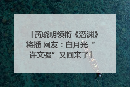 黄晓明领衔《潜渊》将播 网友：白月光“许文强”又回来了