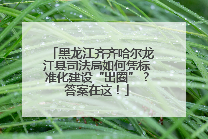 黑龙江齐齐哈尔龙江县司法局如何凭标准化建设“出圈”？答案在这！