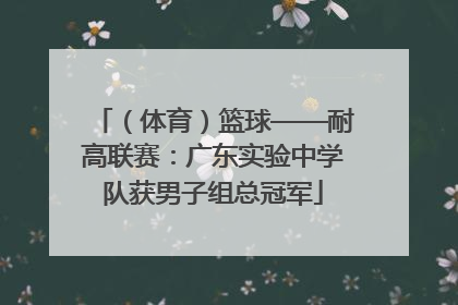 （体育）篮球——耐高联赛：广东实验中学队获男子组总冠军