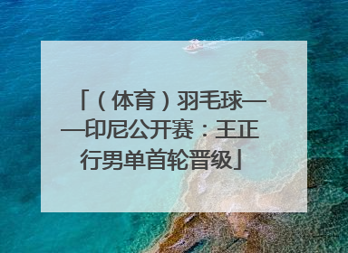 （体育）羽毛球——印尼公开赛：王正行男单首轮晋级