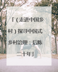（走进中国乡村）探寻中国式乡村治理：后陈二十年