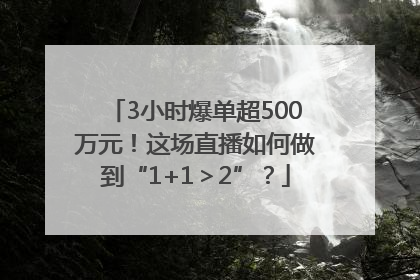 3小时爆单超500万元！这场直播如何做到“1+1＞2”？
