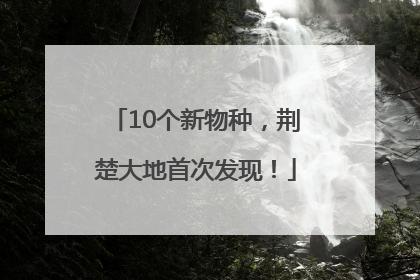 10个新物种，荆楚大地首次发现！