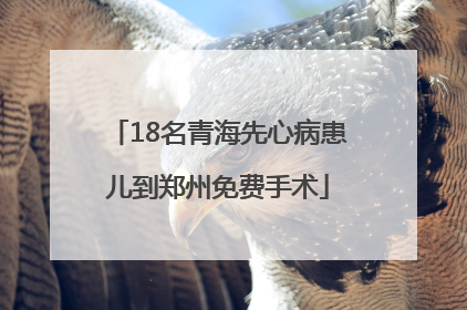18名青海先心病患儿到郑州免费手术