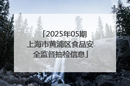 2025年05期上海市黄浦区食品安全监督抽检信息