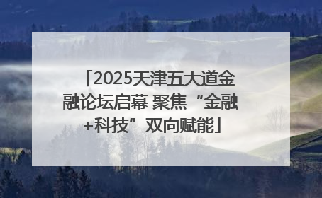 2025天津五大道金融论坛启幕 聚焦“金融+科技”双向赋能