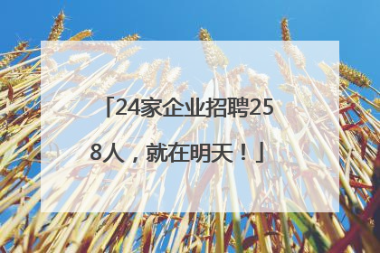 24家企业招聘258人，就在明天！