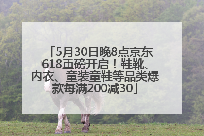 5月30日晚8点京东618重磅开启！鞋靴、内衣、童装童鞋等品类爆款每满200减30